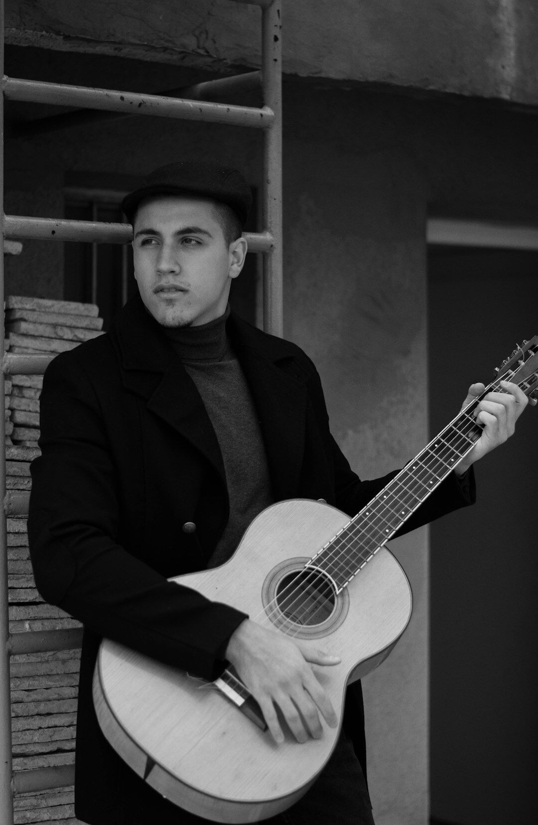 vintage uruguayan musician with guitar
