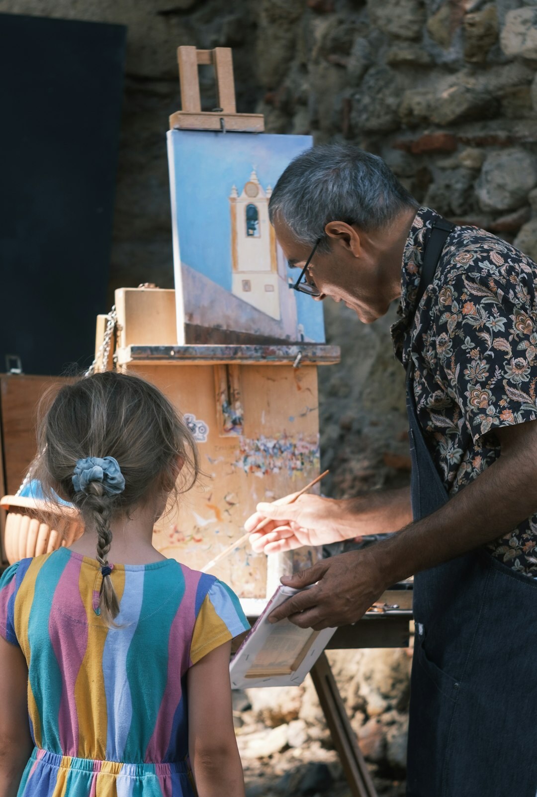 young artist practicing